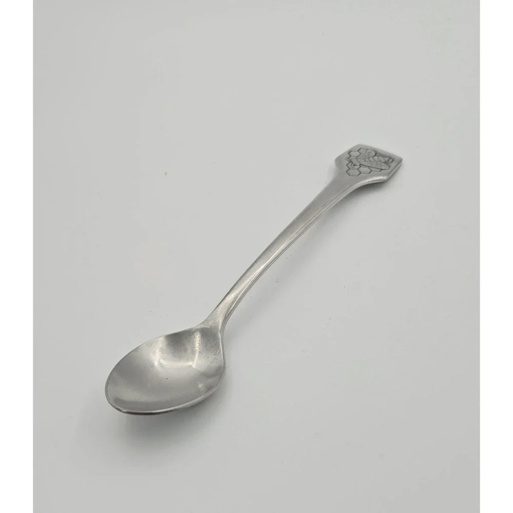 Vintage BSF Edelstahl 18/8 Honey Spoon Silver Bee Honeycomb German Flatware